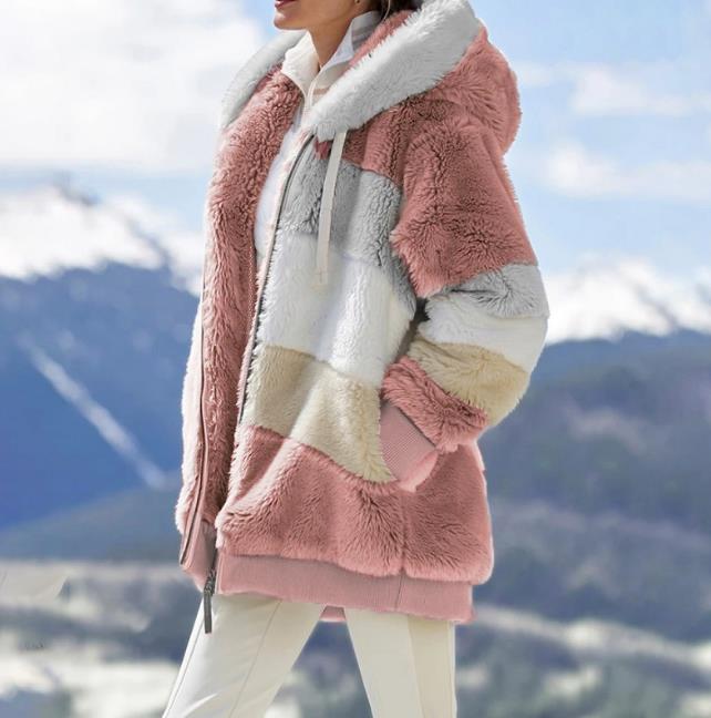 Rcontrasting Lamb Wool Padded Coat - Image 11