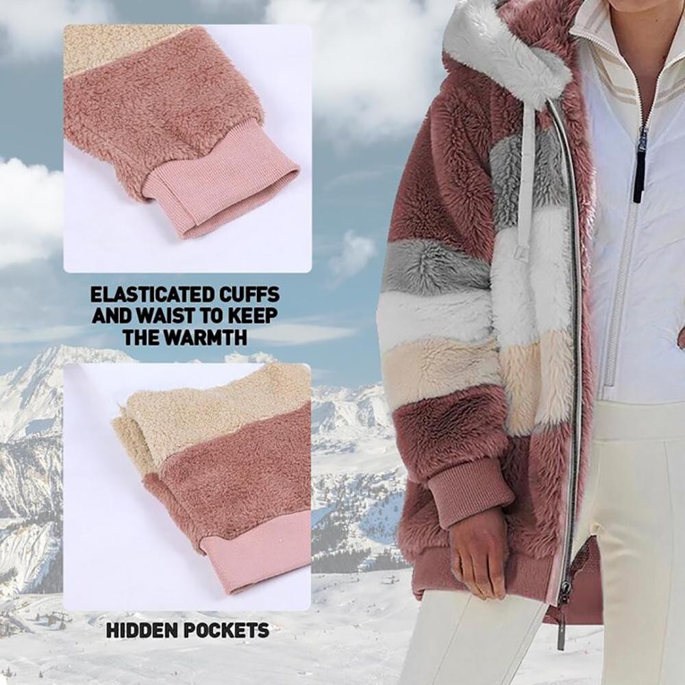 Rcontrasting Lamb Wool Padded Coat - Image 4