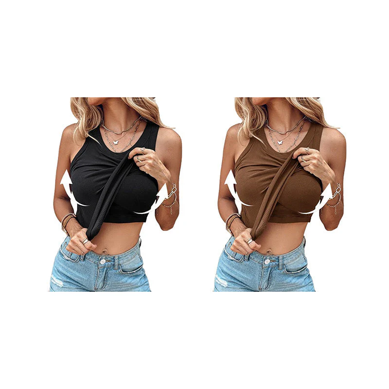 🔥HOT SALE 49% OFF🔥Women's Ribbed Tank Top with Shelf Bra - Image 12