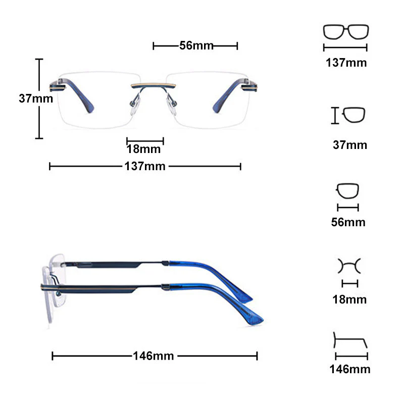 Gift Choice - Rimless Anti-Blue Light Glasses - Image 12
