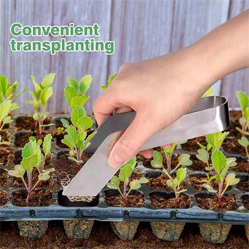 2 Pcs Seedling Transplant Tongs- 8.7 Inch Stainless Steel Gardening Plants Transplant Tongs- Seedling Remove Transplant Pliers for Reducing Root Damage - Image 5