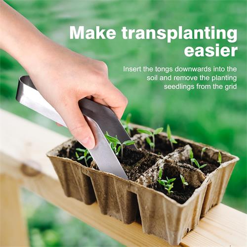 2 Pcs Seedling Transplant Tongs- 8.7 Inch Stainless Steel Gardening Plants Transplant Tongs- Seedling Remove Transplant Pliers for Reducing Root Damage - Image 7