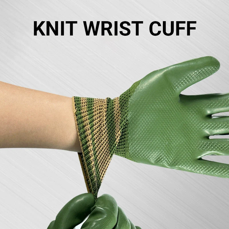 Rubber Coated Work Gloves with Knit Wrist Cuff - Image 3