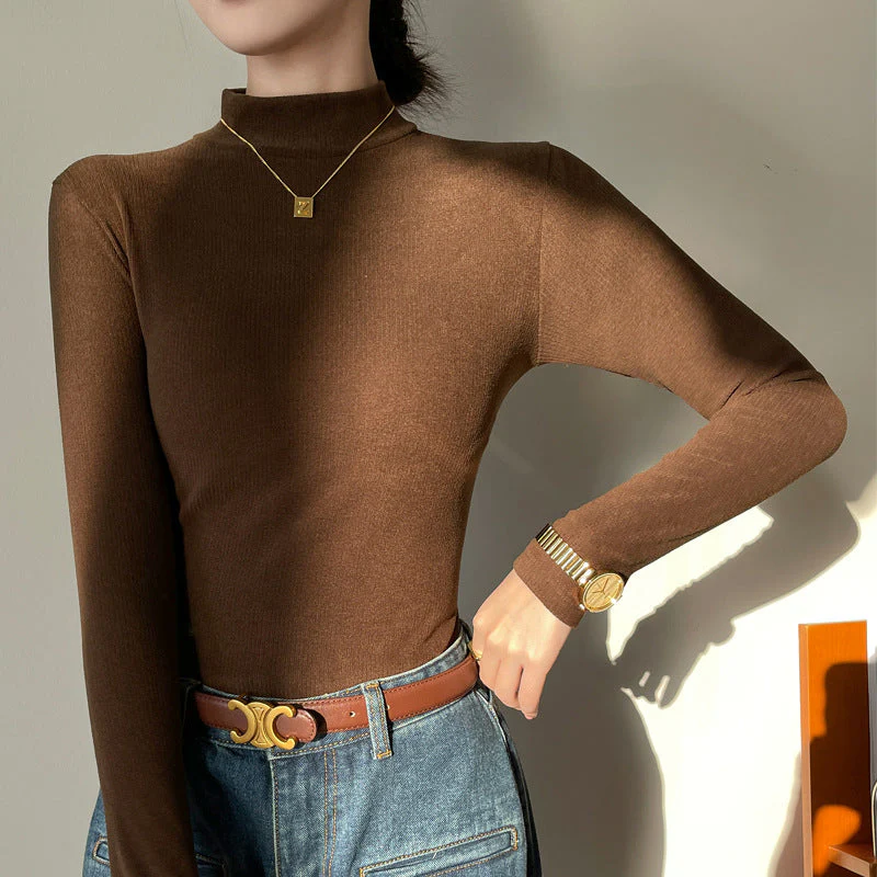 Body Shaping Double-Sided Ribbed Base Shirt for Women - Image 11