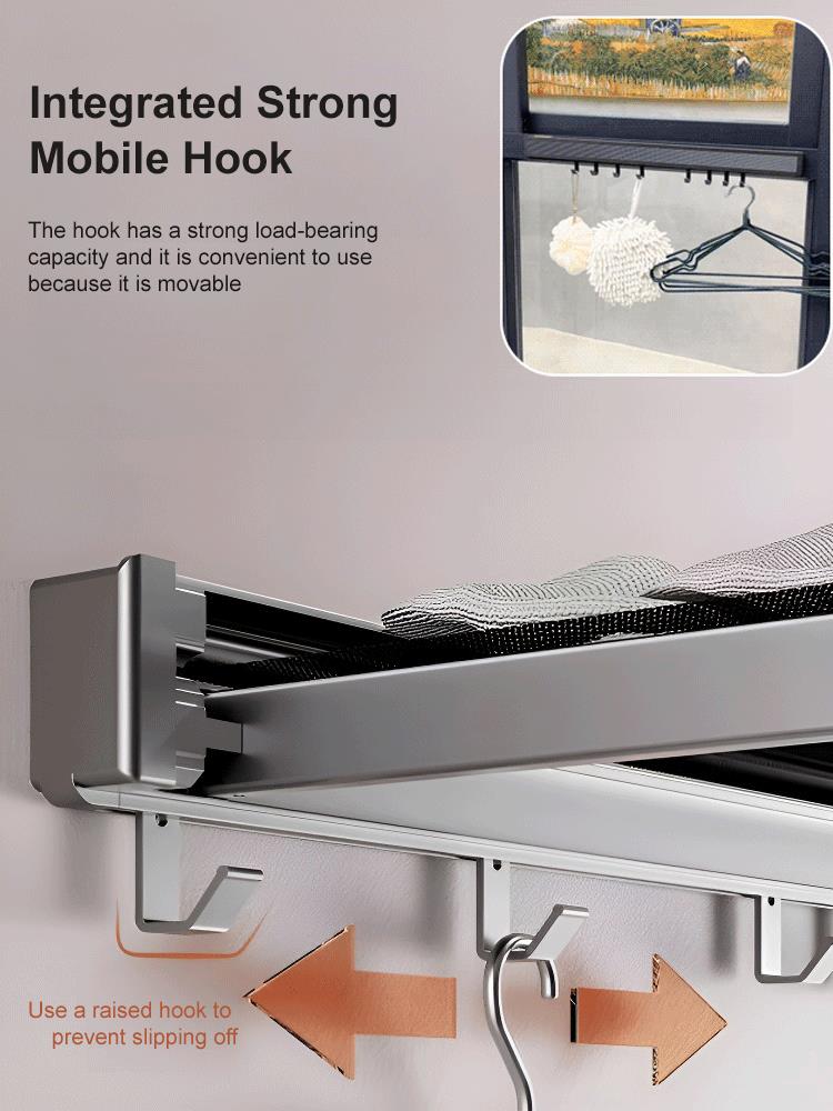 🎁Hot sale🎁Balcony Clothes Rack Wall-Mounted Retractable Storage Shelf - Image 3
