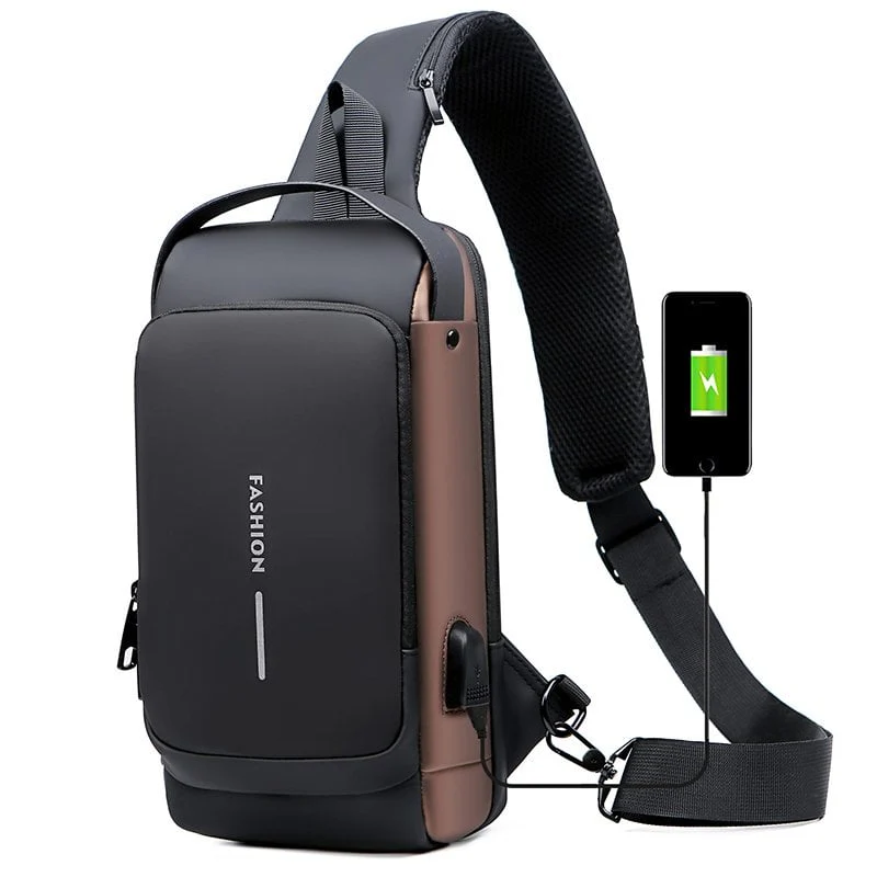 USB charging sport sling Anti-theft shoulder bag - Image 11