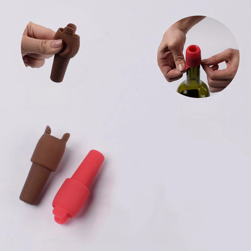 Silicone Wine Sealing Stopper with Handle - Image 4