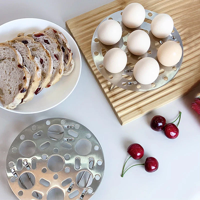 Silver Stainless Steel Steamer Rack with Stand for Cooking - Image 2