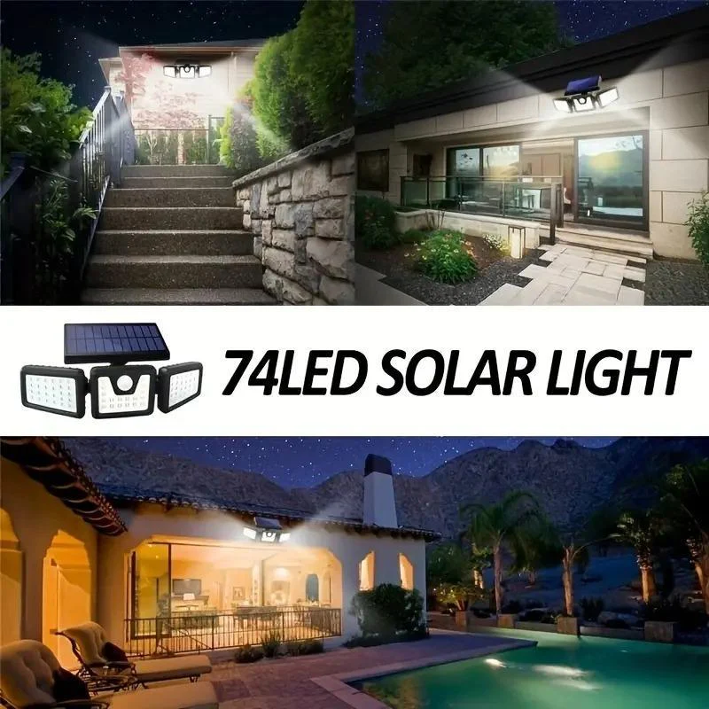 Solar 3-Heads Wall Light With Sensor Lighting Function - Image 5