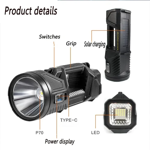 New German 1000000 lumen waterproof floodlight, large hand-held floodlight - Image 4