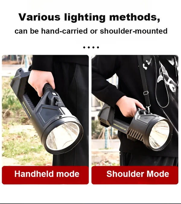 New German 1000000 lumen waterproof floodlight, large hand-held floodlight - Image 5
