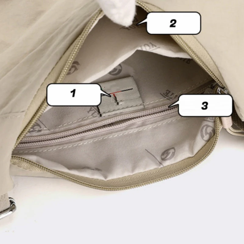 Stylish Nylon Crescent Crossbody Bag - Image 6