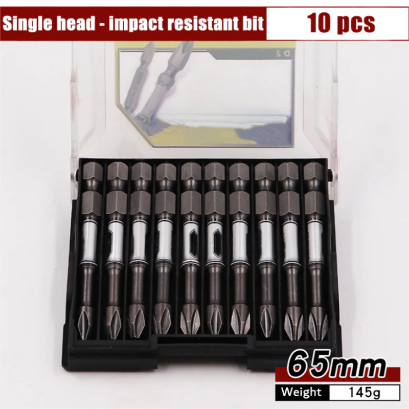 🔥 65mm Single Head Hexagon Shank Screwdriver Bits - 10 PCS Set - Image 3