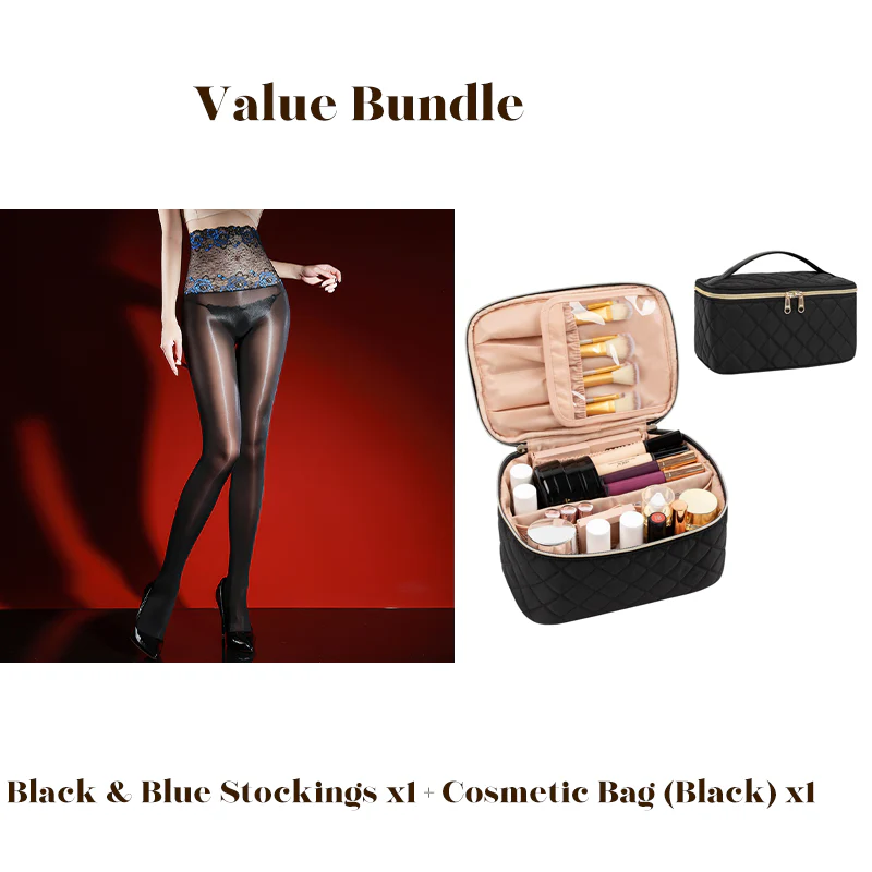 Value Bundle: 8D Oil-Sheen Rose Lace Stockings + Cosmetic Bag - Image 18