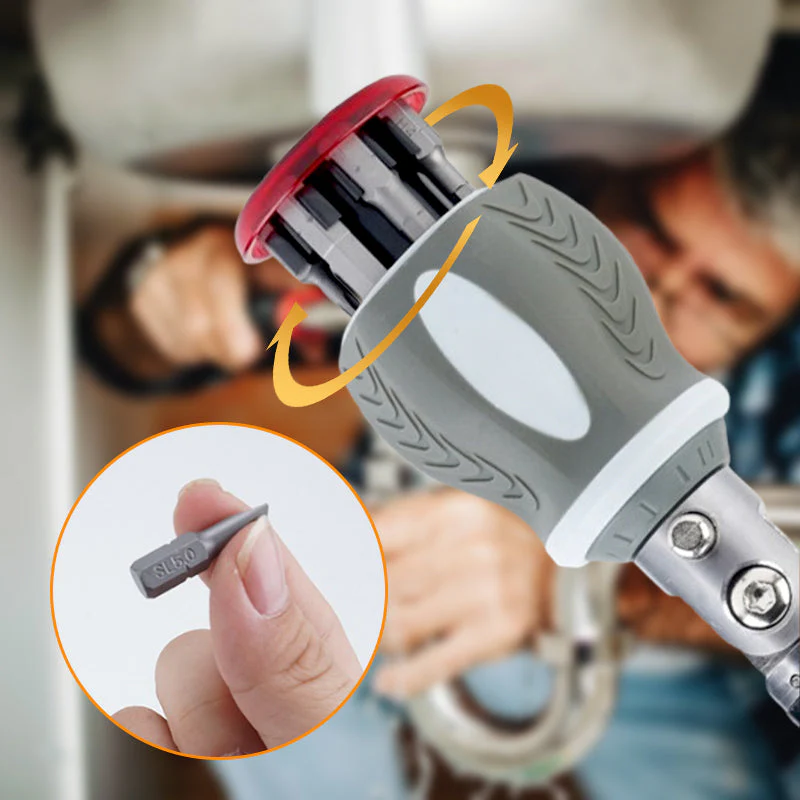 Versatile 8-in-1 Magnetic Ratcheting Screwdriver Bit Kit - Image 2