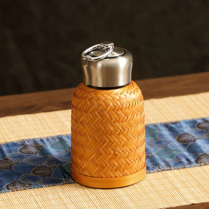 Vintage Artisan Bamboo Insulated Bottle - Image 10