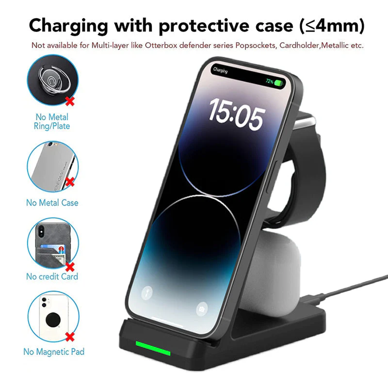 3 in 1 Charging Station Wireless Charger for iPhone - Image 8