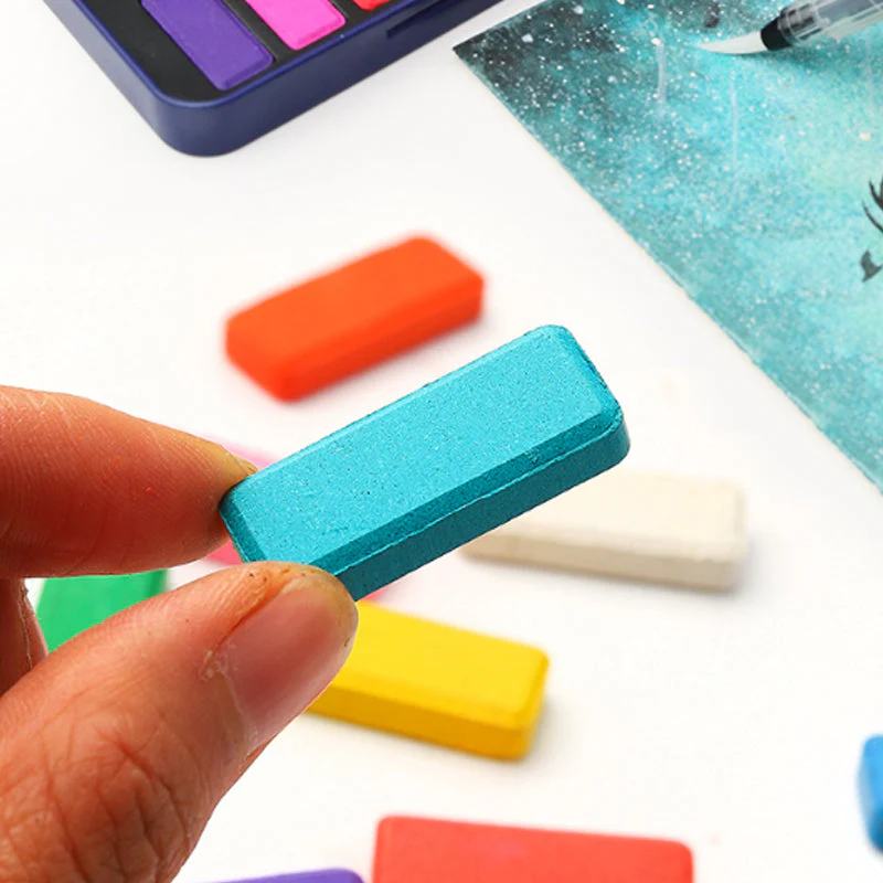 🌈Coloring a white drawing🌈 Watercolor Paint Set with Tin Box - Image 6