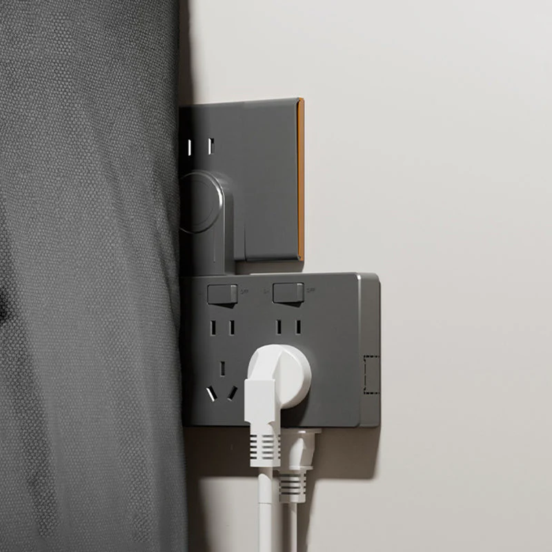 Wall Multi-Plug Outlet Extender with Separate Switches - Image 3