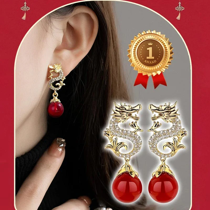 Dragon Hanging Bead Earrings -- （Have one's wishes come true！） - Image 8